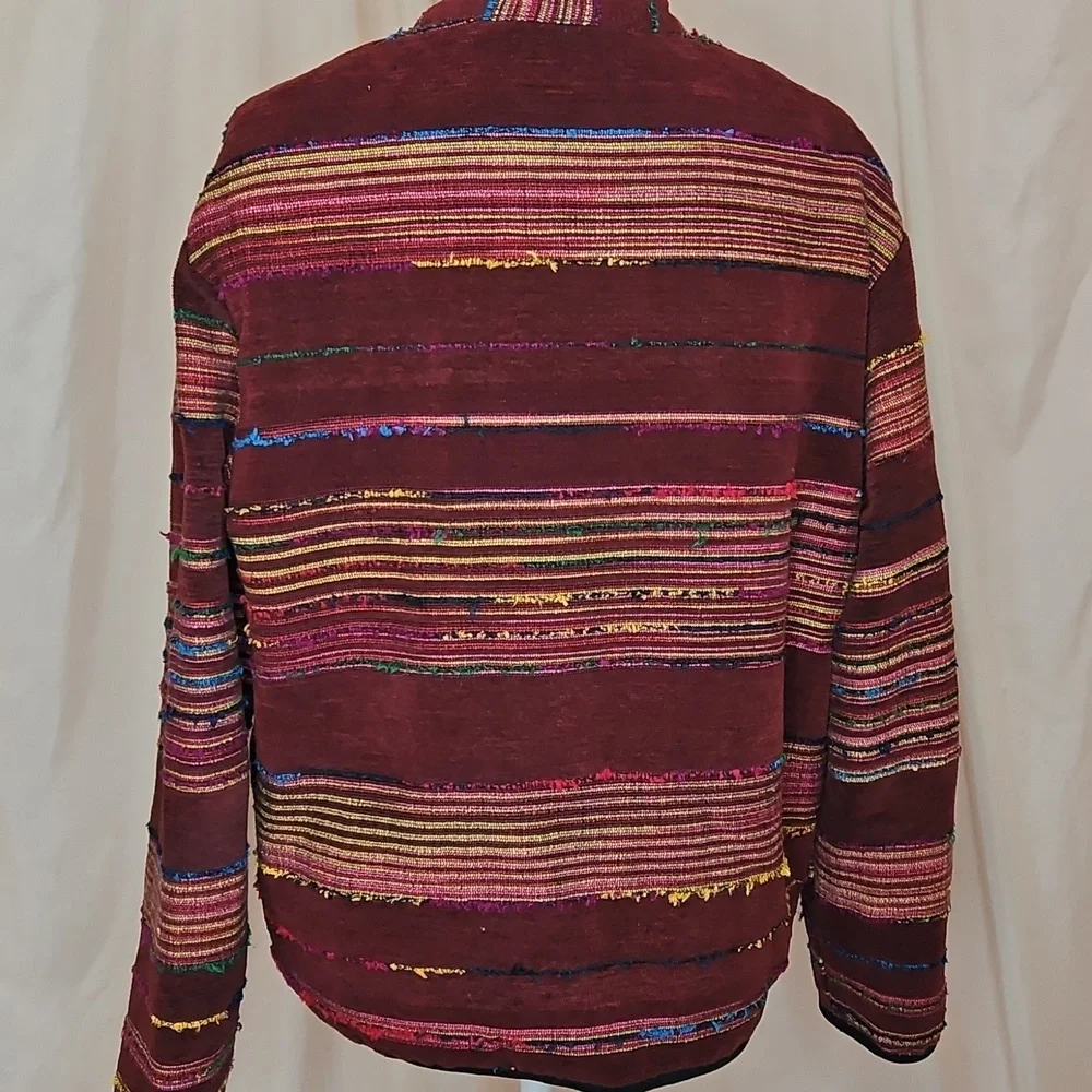 White Stag Tapestry Jacket Womens Small Vintage Slouchy Global Eclectric Pockets